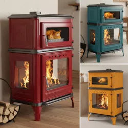 Poêle à bois avec four Granite Pop - 11 Kw