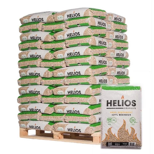 HELIOS Holzpellets – Palette mit 65 Säcken à 15 kg – 100 % Nadelholz