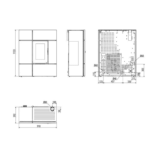 Pelletofen MCZ Stream Comfort Air 12 UP! 11,9 kW - Ausführung: White metal_302