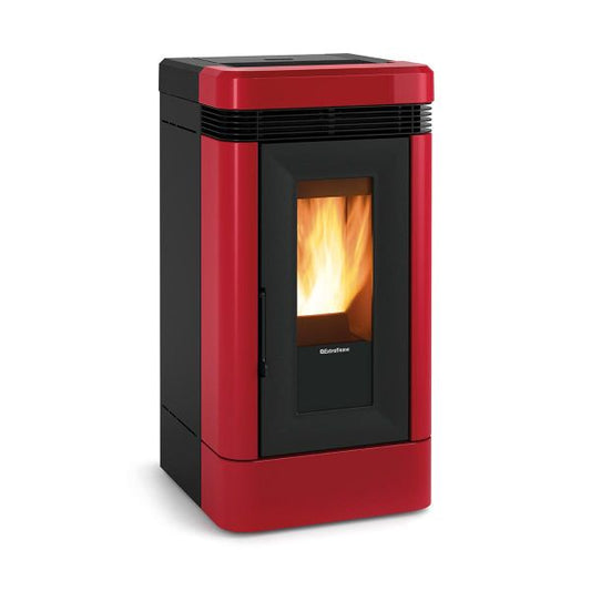 Pelletofen Extraflame Lucia Plus.16 mit 12 kW - Verkleidung: bordeaux
