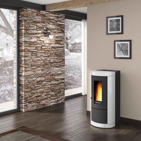 Pelletofen Extraflame Evolution Line Mietta Evo mit 9 kW - Verkleidung: weiß
