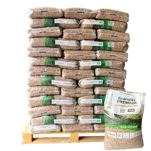 Premium-Holzpellets – 65 Säcke à 975 kg