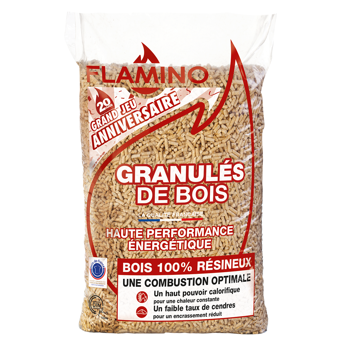Granulés de bois FLAMINO 72 sacs de 15KG