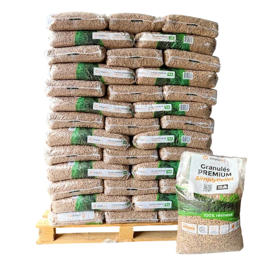 Granulés de bois Premium SimplyPellet – Sacs de 15 kg