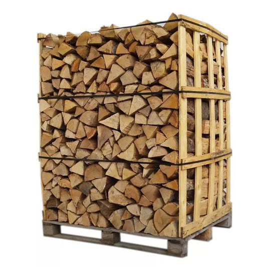 Brennholz – 33 cm – auf einer Palette gestapelt, 2,7 Ster – 1,8 m³ – extra trocken