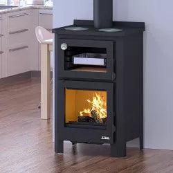 Cuisinière à bois avec four et plaque de cuisson Pramoda - 9 Kw