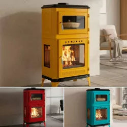 Poêle à bois avec four Fusio Pop - 7 Kw